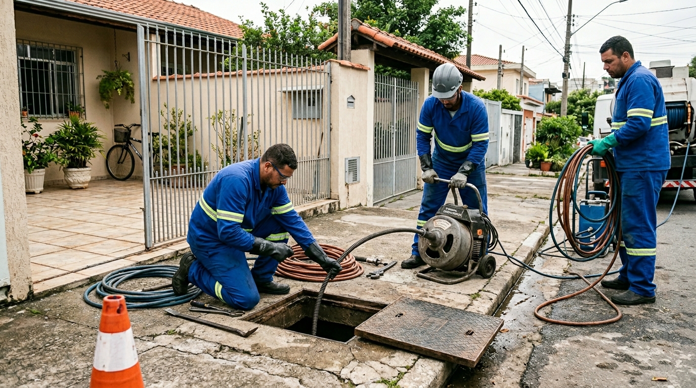Desentupimento de esgoto em Montes Claros-MG