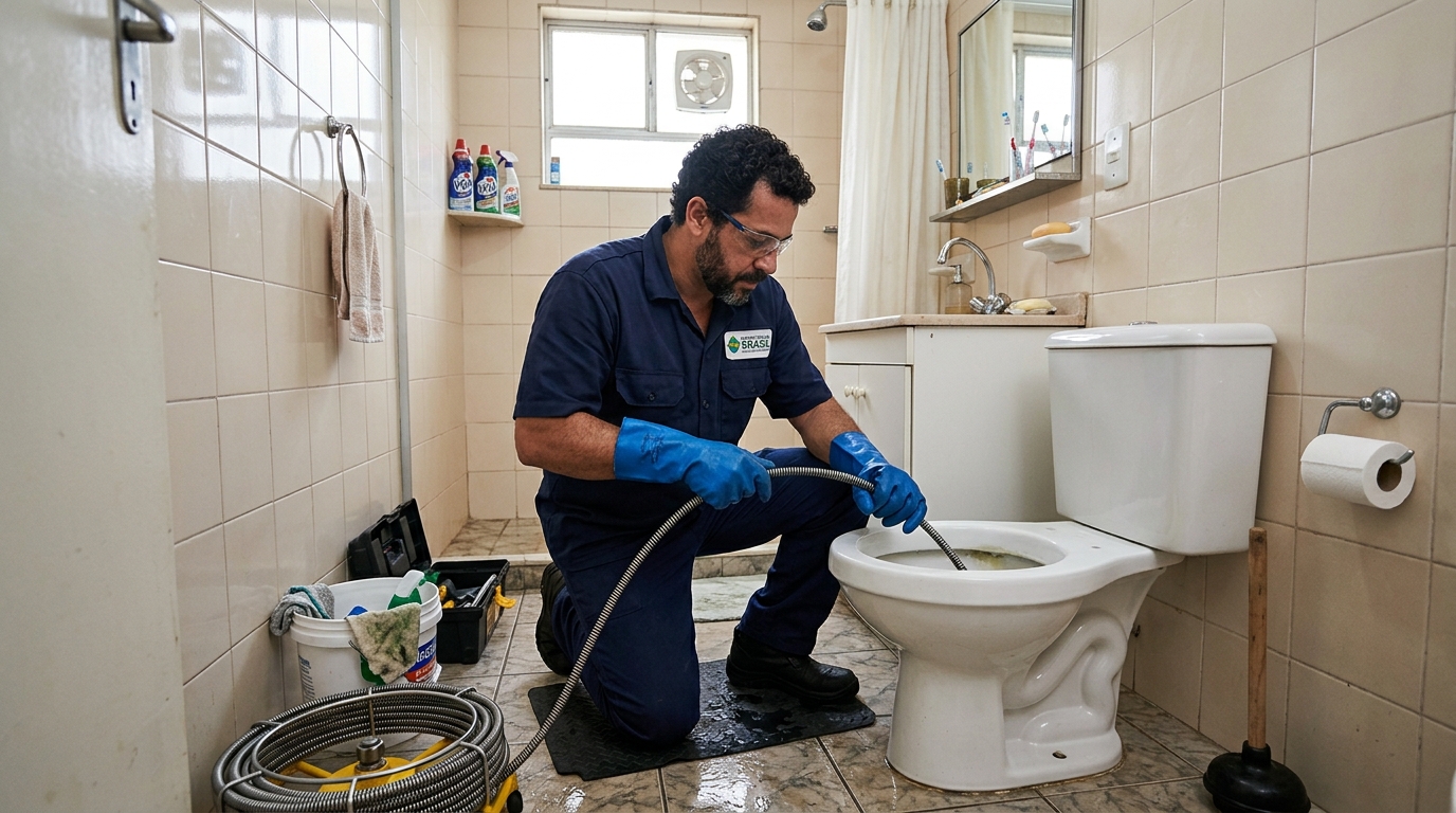 Desentupimento de vaso com equipamento em Montes Claros-MG
